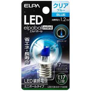ELPA LED装飾電球 ミニボｰル電球形 LEDエルパボｰルmini ブルｰ [E17/青色/ボｰル電球形] LDG1CB-G-E17-G248