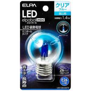 ELPA LED装飾電球 ミニボｰル電球形 LEDエルパボｰルmini ブルｰ [E26/青色/ボｰル電球形] LDG1CB-G-G273