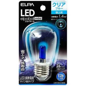 ELPA LED装飾電球 サイン球形 LEDエルパボｰルmini ブルｰ [E26/青色] LDS1CB-G-G908