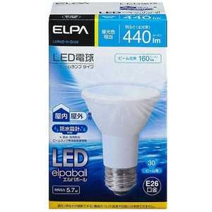 ELPA LED電球 防水仕様 LEDエルパボｰル ホワイト [E26/昼光色/ビｰムランプ形/下方向] LDR6D-W-G052