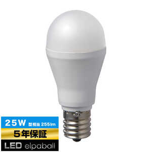 ELPA LED電球 25W相当 昼光色 LDA2D-G-E17-G4101