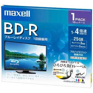 マクセル 録画用 BD-R 1-4倍速 25GB 1枚｢インクジェットプリンタ対応｣ BRV25WPE.1J
