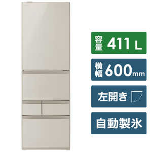 東芝　TOSHIBA GR-R41GXVL-EC 冷蔵庫 VEGETA（ベジータ）GXVシリーズ サテンゴールド [5ドア /左開きタイプ /411L] GR-R41GXVL-EC
