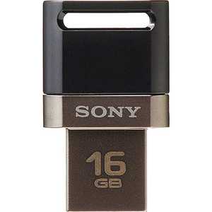 ソニー　SONY microUSB － USB-A 2.0メモリ ［Android／Mac／Win］　ポケットビット USM-SA1シリーズ（16GB・ブラック）　USM16SA1 B　ブラック USM16SA1B