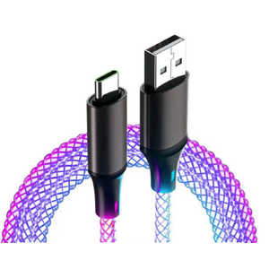 カシムラ USB充電＆同期ケーブル 1.2m AC レインボーLED AJ636