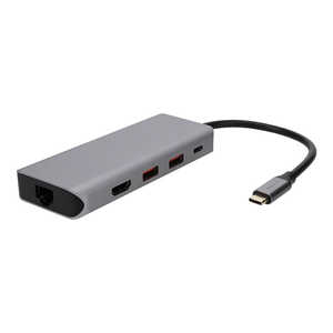 OWLTECH 5 in 1 USB Type-C マルチポートアダプタ USB 10Gbps対応 HDMI/LAN/USB Type-A×2/USB Type-C シルバー OWL-DSU31A2HLC-SV