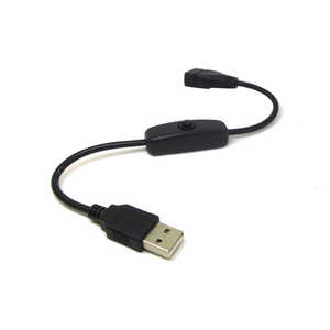 タイムリー 電源スイッチケーブル [USB-A オス→メス USB-A /0.29m] ブラック USBA-Switch