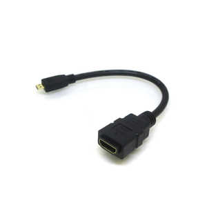 変換名人JAPAN HDMI変換アダプタ ［MicroHDMI オス→メス HDMI］ 0.2m ブラック ［HDMI⇔MicroHDMI /スタンダードタイプ］ HD4670