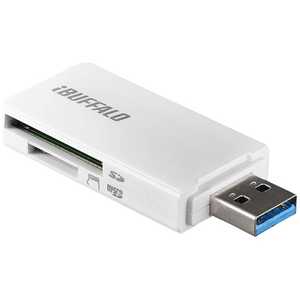 BUFFALO カードリーダー microSD/SDカード専用 ホワイト (USB3.0/2.0) BSCR27U3WH