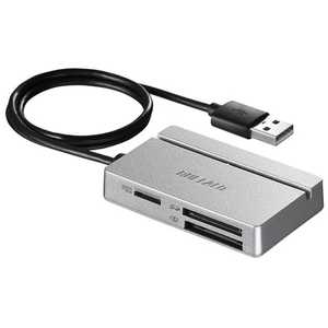 BUFFALO マルチカードリーダーライター USB2.0 (シルバー) BSCR100U2SV