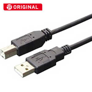 ナカバヤシ USB2.0ケーブル A ⇔ B 2m  USBB20BK (黒)