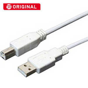 ナカバヤシ USB2.0ケーブル A ⇔ B 2m  USBB20WH (白)