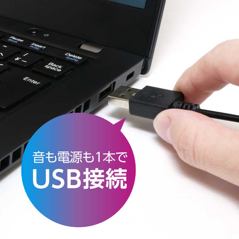 ナカバヤシ ナカバヤシ PCスピーカー USBスピーカー 6パターンイルミネーション サウンドバー式・2ch式 2WAYタイプ USB接続 ［USB電源］ USP-03/BK USP-03/BK