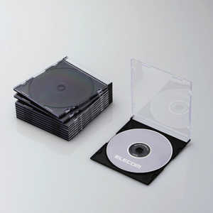 エレコム　ELECOM CD/DVD/Blu-ray対応収納スリムケース(1枚収納×10セット) CCD-JSCS10BK