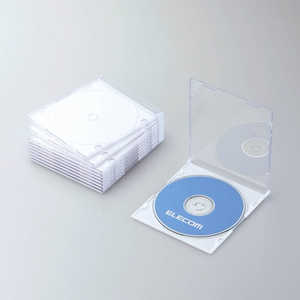エレコム　ELECOM CD/DVD/Blu-ray対応収納スリムケース(1枚収納×10セット) CCD-JSCS10WH