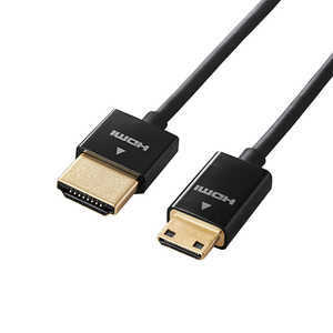 エレコム　ELECOM HDMI変換・延長プラグ ブラック [1.5m /HDMI⇔miniHDMI /スリムタイプ /4K対応] CAC-HD14SSM15BK