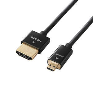 エレコム　ELECOM HDMI変換・延長プラグ ブラック [1.5m /HDMI⇔MicroHDMI /スリムタイプ /4K対応] CAC-HD14SSU15BK