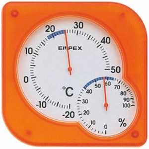 エンペックス 温湿度計｢シュクレミディ｣ TM‐5604 (クリアオレンジ)