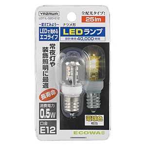 ヤザワ LED電球 クリア [E12/電球色/ナツメ球形] LDT1L-G20-E12
