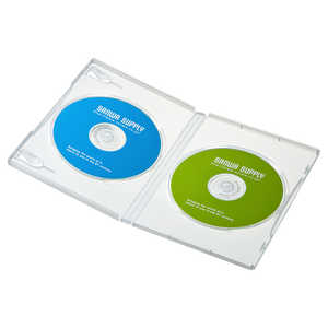 サンワサプライ CD･DVD･ブルーレイ用 [20枚収納] DVDトールケース 2枚収納x10 クリア DVD-TN2-10CLN
