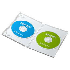 サンワサプライ CD･DVD･ブルーレイ用 [20枚収納] DVDトールケース 2枚収納x10 ホワイト DVD-TN2-10WN