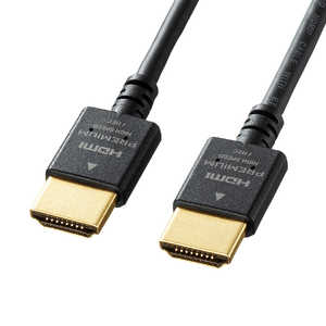 サンワサプライ HDMIケーブル Premium ブラック [1m /HDMI⇔HDMI /スリムタイプ /4K対応] KM-HD20-PS10