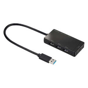 サンワサプライ HDMIポｰト搭載 USB3.2Gen1 3ポｰトハブ USB-3H332BK