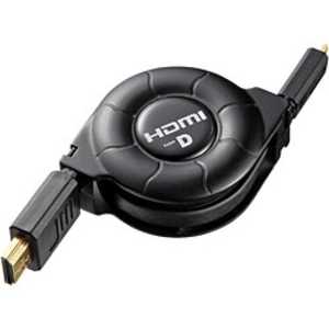 サンワサプライ HDMIケーブル ブラック [1.2m /HDMI⇔MicroHDMI /巻き取りタイプ] KM-HD23-MC12