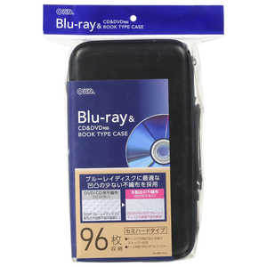 オーム電機 Blu-ray＆CD＆DVD対応ブックタイプケース セミハード 96枚収納 ブラック OA-RBRC96-K