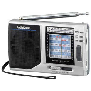 オーム電機 ポータブルラジオ ワイドFM対応 グレー RAD-H320N