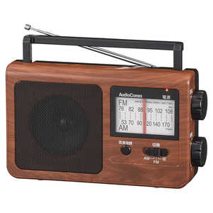 オーム電機 ポータブルラジオ AudioComm 木目調 [ワイドFM対応 /AM/FM] RAD-T785Z-WK
