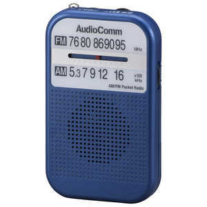 オーム電機 ポータブルラジオ ワイドFM対応 ブルー RAD-P132N-A