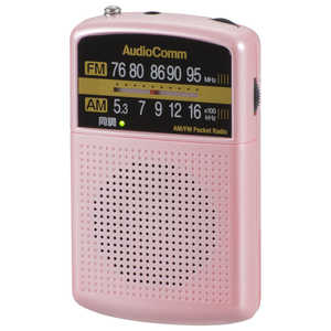 オーム電機 ポータブルラジオ ワイドFM対応 ピンク RAD-P135N-P