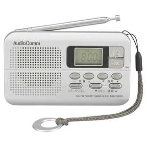 オーム電機 横型スリムラジオAM/FMステレオ AudioComm ［ワイドFM対応 /AM/FM］ RAD-P280N