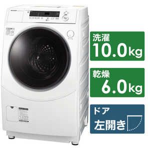 シャープ　SHARP ドラム式洗濯乾燥機 洗濯10.0kg 乾燥6.0kg ヒータ乾燥(水冷・除湿タイプ) ES-H10G-WL ホワイト系