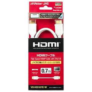 JVC HDMIケーブル ホワイト [0.7m /HDMI⇔HDMI /スタンダードタイプ /4K対応] VX-HD107E-W
