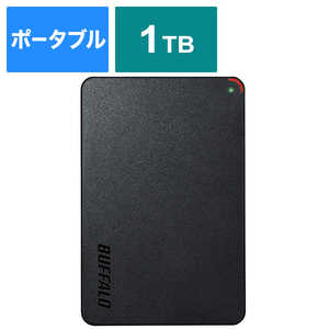 BUFFALO 外付けHDD USB-A接続 (Chrome/Mac/Windows11対応) ブラック [1TB /ポータブル型] HD-PCFS1.0U3-BBA