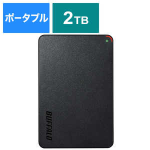 BUFFALO 外付けHDD USB-A接続 (Chrome/Mac/Windows11対応) ブラック [2TB /ポータブル型] HD-PCFS2.0U3-BBA