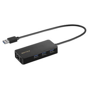 BUFFALO [USB-A オス→メス LAN / USB-Ax3] 変換アダプタ ブラック LUD-U3-AGHBK