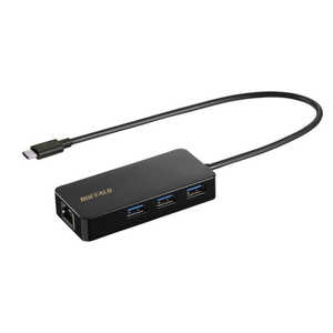 BUFFALO [USB-C オス→メス LAN / USB-Ax3] 変換アダプタ ブラック LUD-U3-CGHBK