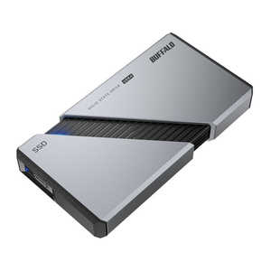 BUFFALO PC向け USB4(Gen3x2)対応 High-End ポータブルSSD ［2TB /ポータブル型］ シルバー SSD-PE2.0U4-SA