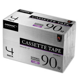 HIDISC カセットテープ [4本/90分/ノーマルポジション] HDAT90N4P