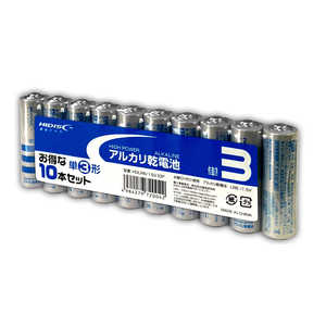HIDISC ｢単3形｣10本 アルカリ乾電池 HDLR6/1.5V10P