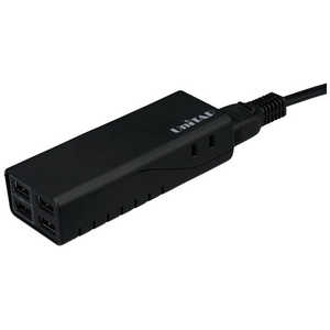 プリンストン USB充電ポｰト付OAタップ (2ピン式･2個口･USB4ポｰト･0.5m) PPS-UTAP3ABK