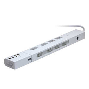 プリンストン 多機能型USB給電機能付マルチタップ PPSR-UTAP8WH