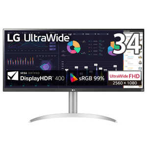 LG PCモニター UltraWide [34型 /UltraWide FHD(2560×1080） /ワイド] 34WQ650-W