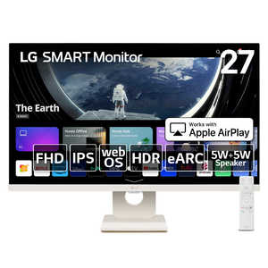 LG HDMI接続 PCモニター SMART Monitor ［27型 /フルHD(1920×1080) /スクエア］ ホワイト 27SR50F-W