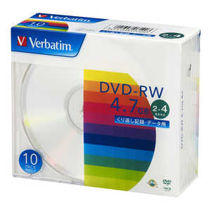 VERBATIMJAPAN 2~4倍速対応 データ用DVD-RWメディア(4.7GB･10枚) DHW47Y10V1