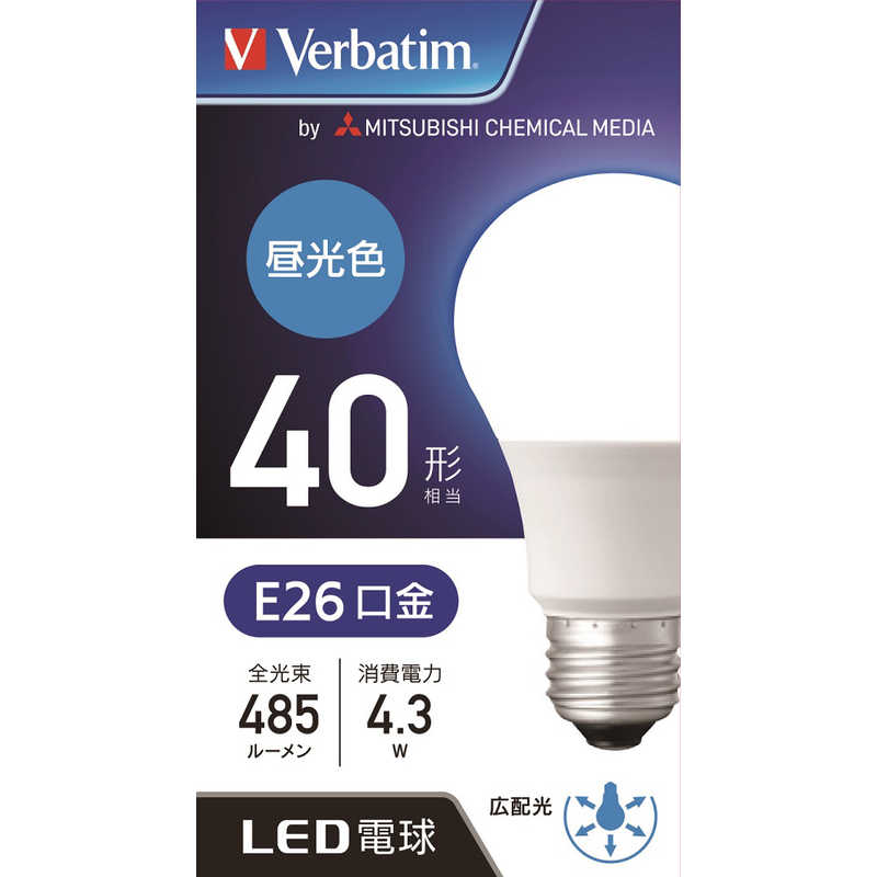 VERBATIMJAPAN VERBATIMJAPAN LED電球 バーベイタム(Verbatim) [E26/昼光色/40W相当/一般電球形/広配光] LDA4D-G/LCV1 LDA4D-G/LCV1