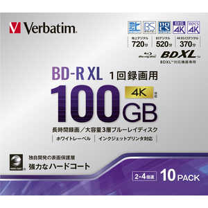 VERBATIMJAPAN インジェットプリント対応 録画用BD-R XL 100GB 10枚 VBR520YP10D3